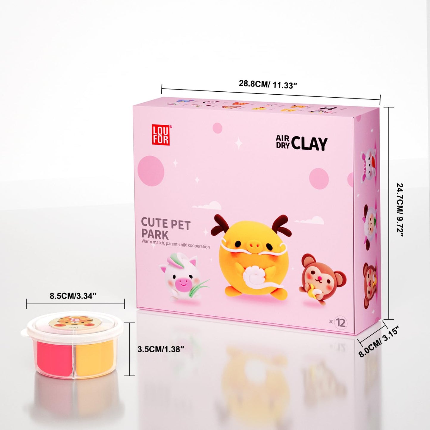LOUFOR Air Dry Clay Kits - Modeling Clay for Kids, Ultra Light & Soft, Safe & Non-Toxic, DIY Airdryclay Kit with Sculpting Tools and Tutorials, Creatible Art Crafts Toys Gifts for Boys Girls