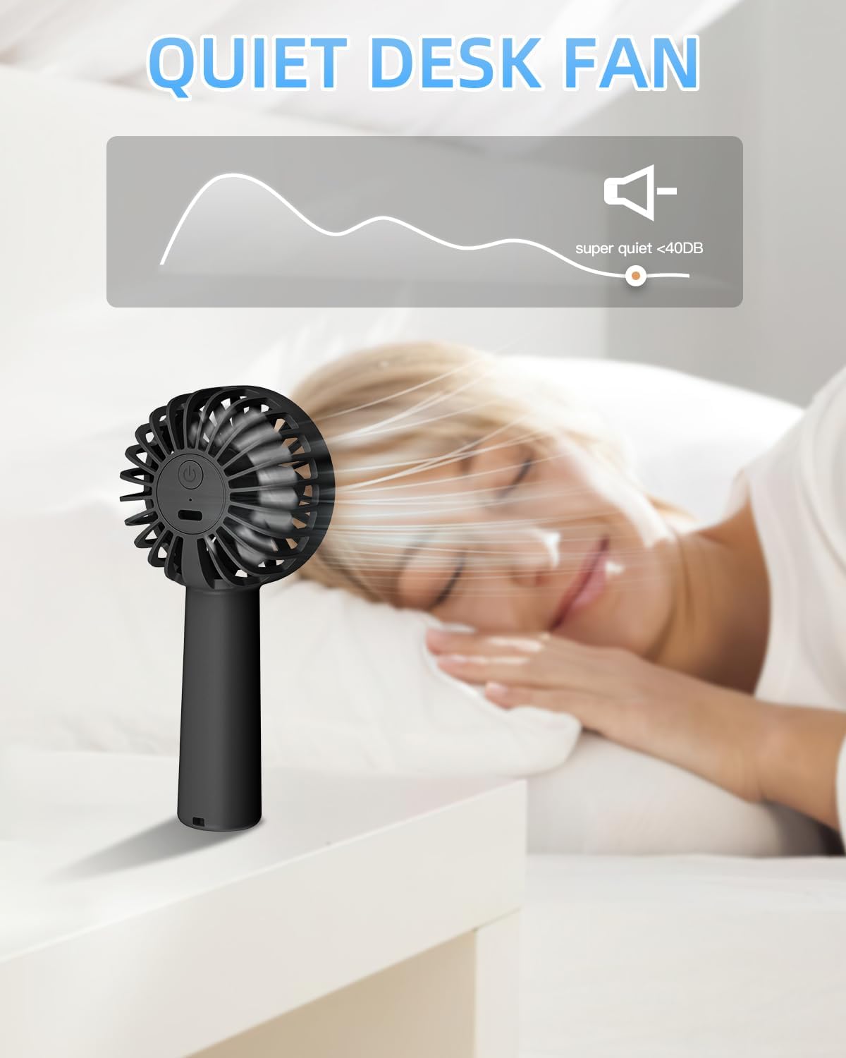Portable Mini Fan, Handheld Fan, 1800mAh Small Hand Fan Battery Operated, Personal Makeup Lash Fan, Travel Fans USB