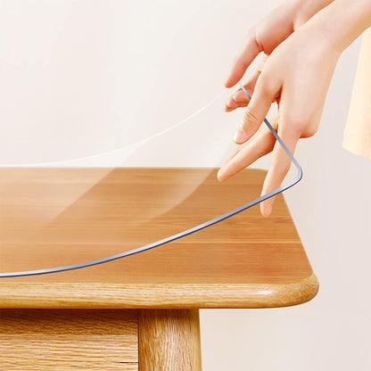 20X36 Inch 1.5mm Table Protector Clear Plastic PVC Tablecloth Water Resistant Tabletop Protector Wood Furniture