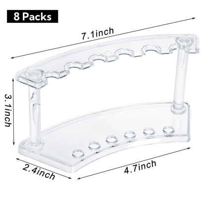 SOUJOY 8 Pack Acrylic Pen Display Stand, 6-Slot Pen Holder Rack, Eyebrow Pen Stand, Makeup Brush Rack Organizer for School Office Home Store