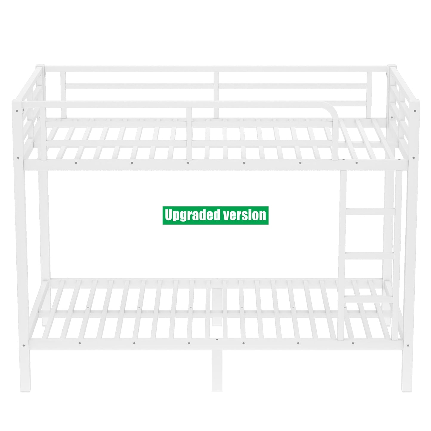 LUCALEO Stronger & Safer Heavy Duty Steel Twin XL Over Twin XL Size Bunk Bed Frame, Thickened More Stable Metal Bunkbeds (Easier to Assemble) (Twin XL,White)