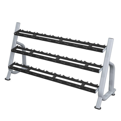Commercial Steel Dumbbell Rack, 3 Tier Home Fitness Strength Training Dumbbell Storage Rack, 500kg Capacity, Silver, 3mm Thick Reinforced Dumbbell Racks