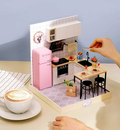 Flever Dollhouse Miniature DIY House Kit Creative Room with Furniture for Romantic Artwork Gift (Taste of Life)