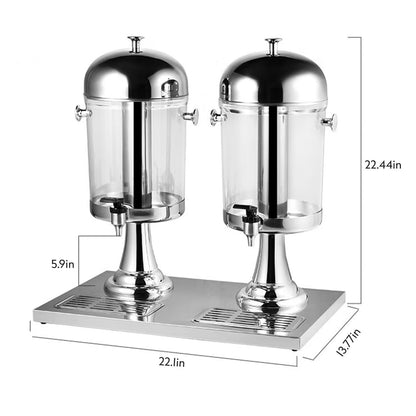 BAVNNRO 4.5 Gallon Drink Dispensers for Parties, Beverage Dispenser with Stand, Commercial Hot Cold Juice Dispenser with Ice Container and Stainless Steel Drip Trays for Beer, Water Lemonade