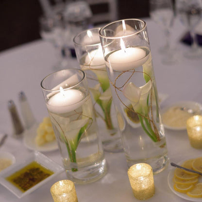Glass Hurricane Candle Holder Esmiome - Cylinder Vases for Centerpieces 6 Sets (24Pcs) Hurricane Floating Candle Holder, Glass Vases for Flowers, Decorative for Home Wedding, 4''+6''+8'+10''(High)