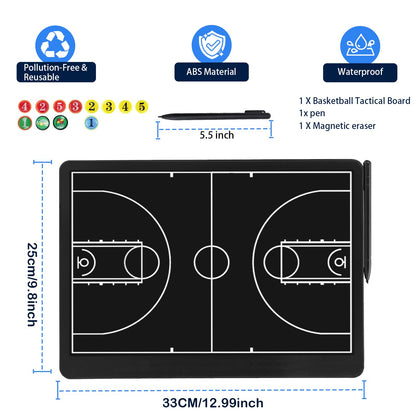 Electronic 16 inch Basketball Coaching Boards, Portable Erasable Pro Strategy Board for Training Teaching Competition Command,Tactical Drawing Tablet Coach Gifts (16 inch Basketball)