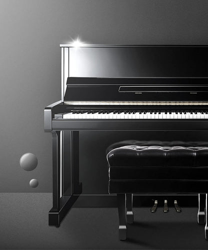 SDdPulse Leather Piano Bench Wooden Luxury Piano Bench,Soft Genuine Leather Piano Stool,with Waterproof Cushion and Strong Solid Wood Frame,200Kg Load Capacity,84 X 47 X 49-59Cm,Black