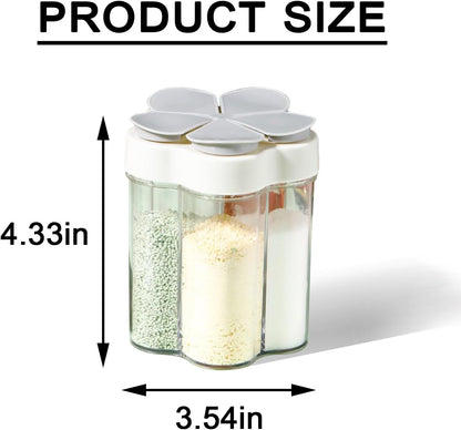 2pcs Travel Spice Container, 5 in 1 Portable Camping Seasoning Shaker for Travel, Hiking, BBQ, Picnic