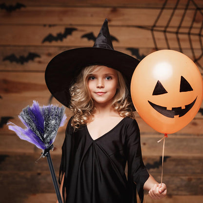 Purple Wizard Broom for Halloween Decorations 76cm Plastic Witch Broomstick Prop for Party Cosplay Wizard Flying Stick for Teens Adults Halloween Party Cosplay Supplies