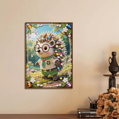 Kulvci Hedgehog DIY 5D Pearl Painting Kit, Diamond Painting Kit for Adults Beginner, Bead Art Kits All-Pearl Dot Painting for Wall Decor, Creative Stress Relief Gift Home Decor,12 × 16 inch