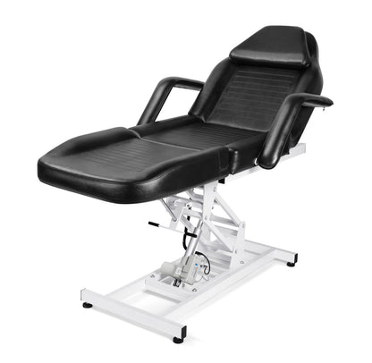 Funnylife Black Electric Beauty Bed Chair SPA Massage Bed Tattoo Chair Hydraulic Pump Facial Table Beauty Equipment