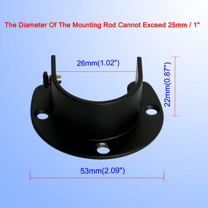 Aopin Closet Pole Sockets Wardrobe Rod Bracket Flange Kit, Matte Black Finish 25mm / 1" Heavy Duty Closet Rod Supports