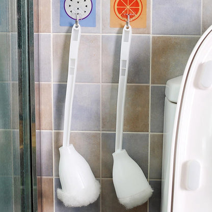 Abaodam White Toilet Brush Cleaners, Soft Toilet Bowl Brush Mop with Long Handle, 4pcs Toilet Scrubber Cleaning Brush