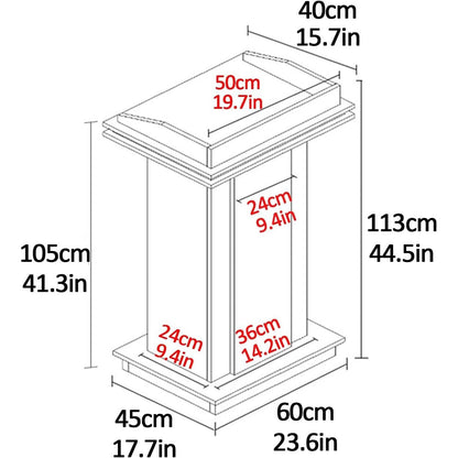 Wooden Podium Stand, Portable Modern Lectern & Hostess Stand, Multi-Function Church Pulpit Reading Desk, Ideal for Concerts, Schools, Offices & Stages