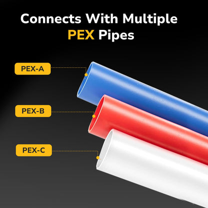 JUWO PEX Fitting, 3/4" Male NPT to 3/4" PEX Adapter for Plumbing Repairs or Remolding, Sturdy and Durable Brass Crimp Fitting (4 Pack)