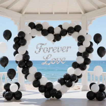 Matte Black Balloons 100 Pack - 12 Inch Helium-Ready Latex for Elegant Party Decorations