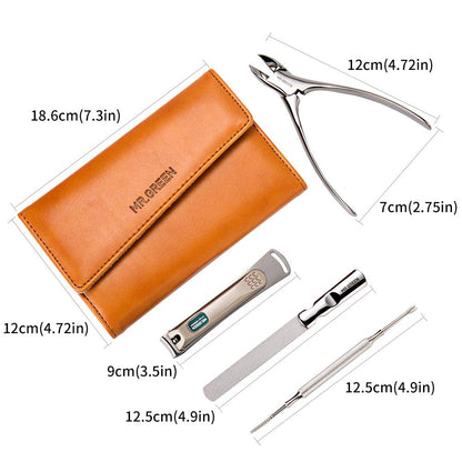 MR.GREEN Nail Clipper 4Pcs Set, Stainless Steel Manicure Pedicure Set, Medical Grade Grooming Kit with Travel Case Gift Box for Man & Woman