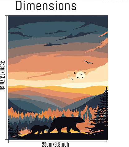 6 Packs Paint by Numbers for Adults Beginners, National Park Painting by Number Kits on Canvas Without Frame, Yellowstone Grand Teton Yosemite Lanscape Craft Arts for Home Wall Decor 9.8x13.8inch