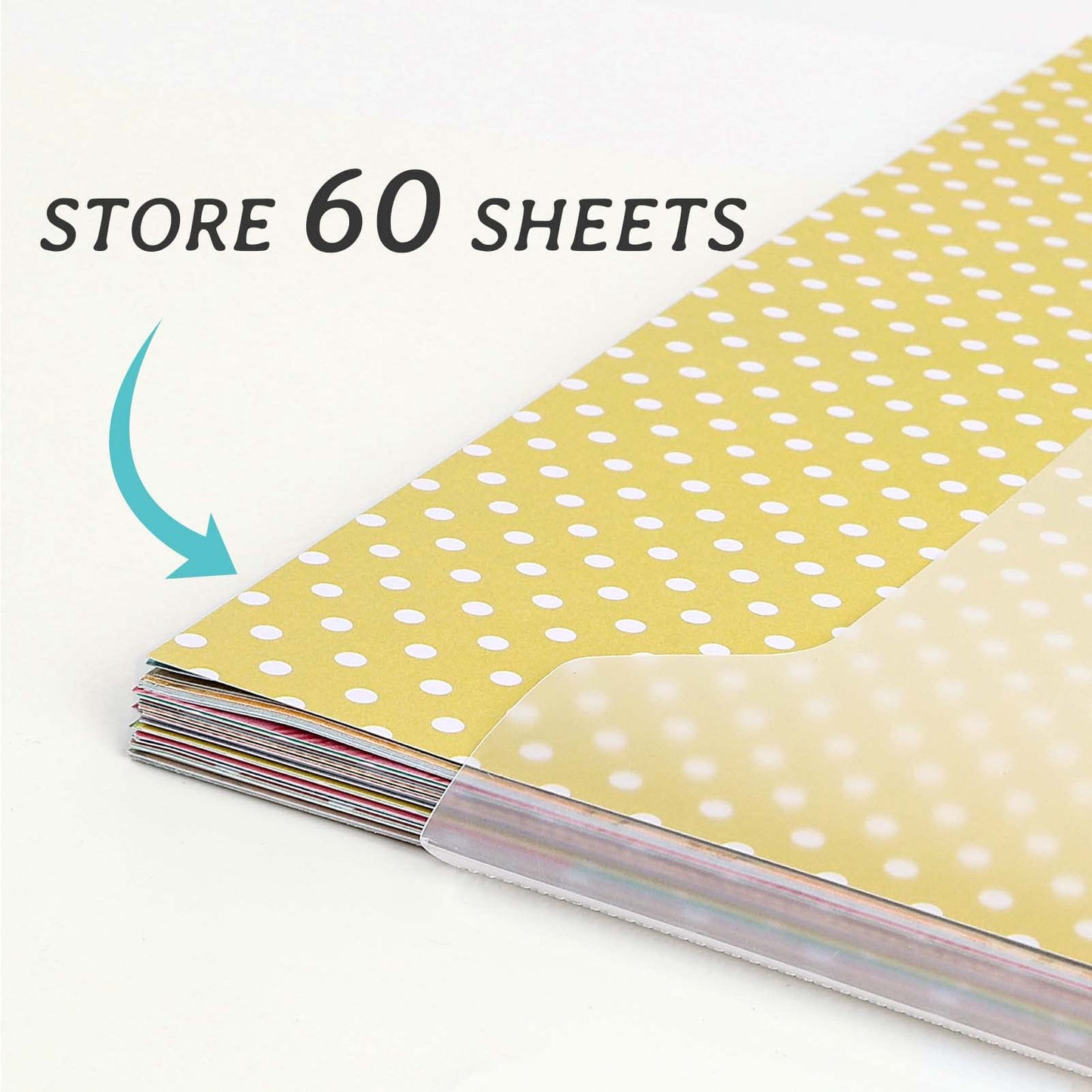 Caydo Scrapbook Paper Storage Organizer with 60 Sticky Index Tabs, 10 Pack Plastic Paper Storage Bag for Holding 12 x 12 Inch Scrapbooking Cardstock Vinyl File