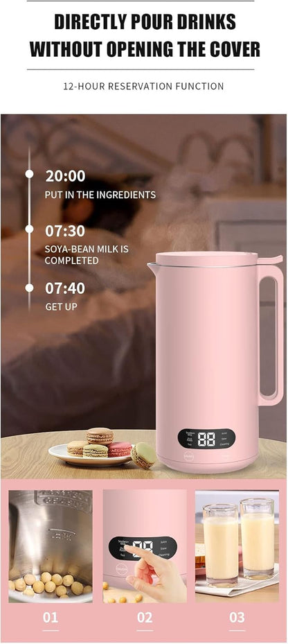 Mini Electric Soybean Milk Maker, Automatic Soy Milk Machine, Fruit Juicer, Food Blender, 110V, 350ml