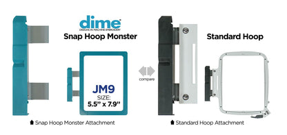 Snap Hoop Monster for Janome® M17 (5.5" x 7.9" | 140 x 200mm) Magnetic Embroidery Hoop for Machine Embroidery