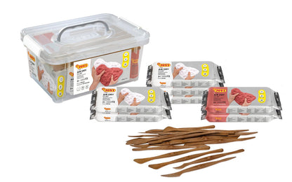Jovi - Complete Air Dry Clay Set - 5 White and 2 Terracotta 1.1 lb Bars + 20 Sculpting Tools - Plastic Container - Easy to Store and Carry - Pottery Supplies