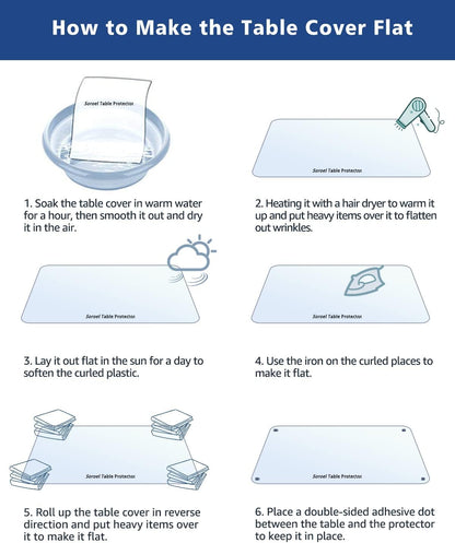 2Pcs 22 Inch PVC Tablecloth Round Clear Plastic Dining Table Protector Cover Waterproof Easy Clean Transparent Desktop
