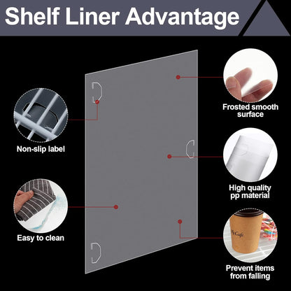 Kathfly Wire Shelf Liner, Waterproof Non-Adhesive Covers for Refrigerator Pantry, 10 Feet Roll (16 Inch Wide)