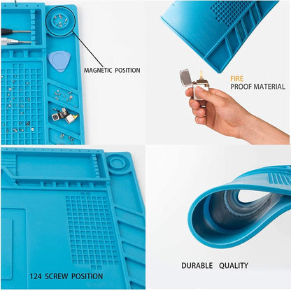 CPB Large Anti-Static Soldering Mat S160 Heat Resistant for PC Cellphone Electronic Repair, with Heating Pad