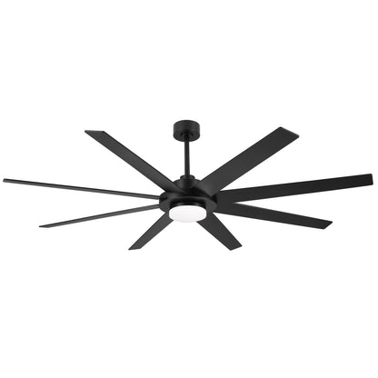 WINGBO 72" Ceiling Fan with Light and Remote Control, 6 Speed Reversible DC Motor, Dimmable LED Light, for Home and Commercial Use, Living Room/Shop/Warehouse Black/Walnut