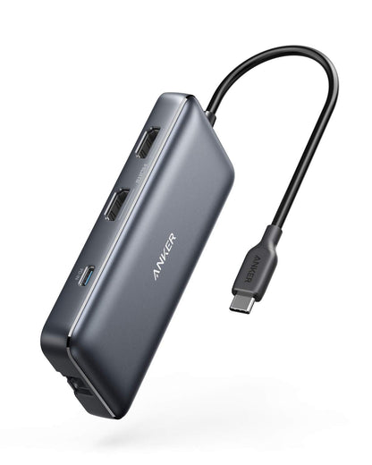 Anker Laptop Docking Station Dual Monitor, 8-in-1 USB C Hub, 4K Dual Monitor with 2 HDMI, 1 Gbps Ethernet Hub, 85W Power Delivery, SD Card Reader for MacBook Pro, XPS and More (Charger not Included)