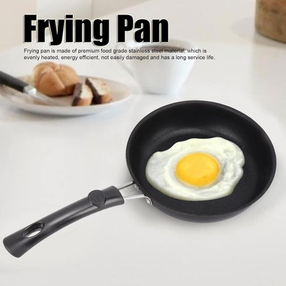 Nonstick Frying Pan Skillet, Professional Chef Egg Pan with Ergonomic Handle, Stainless Steel Omelet Pan (16CM)