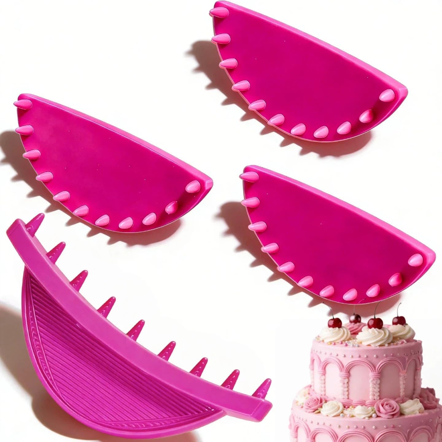 4 PCS Cake Piping Guide Tool, Cake Arch Guide Tool, Ruffle Guide Stencil, Cake Decorating Tools, Cake Ruffle Marker (2 PCS 6'' + 2 PCS 10'') for Cakes