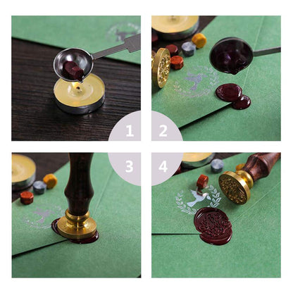 CRASPIRE Wax Seal Stamp Orange on Branch with Flower Leaf Sealing Fruit Retro Wood 25mm Removable Brass Head Handle for Party Wedding Invitation Envelope Greeting Card
