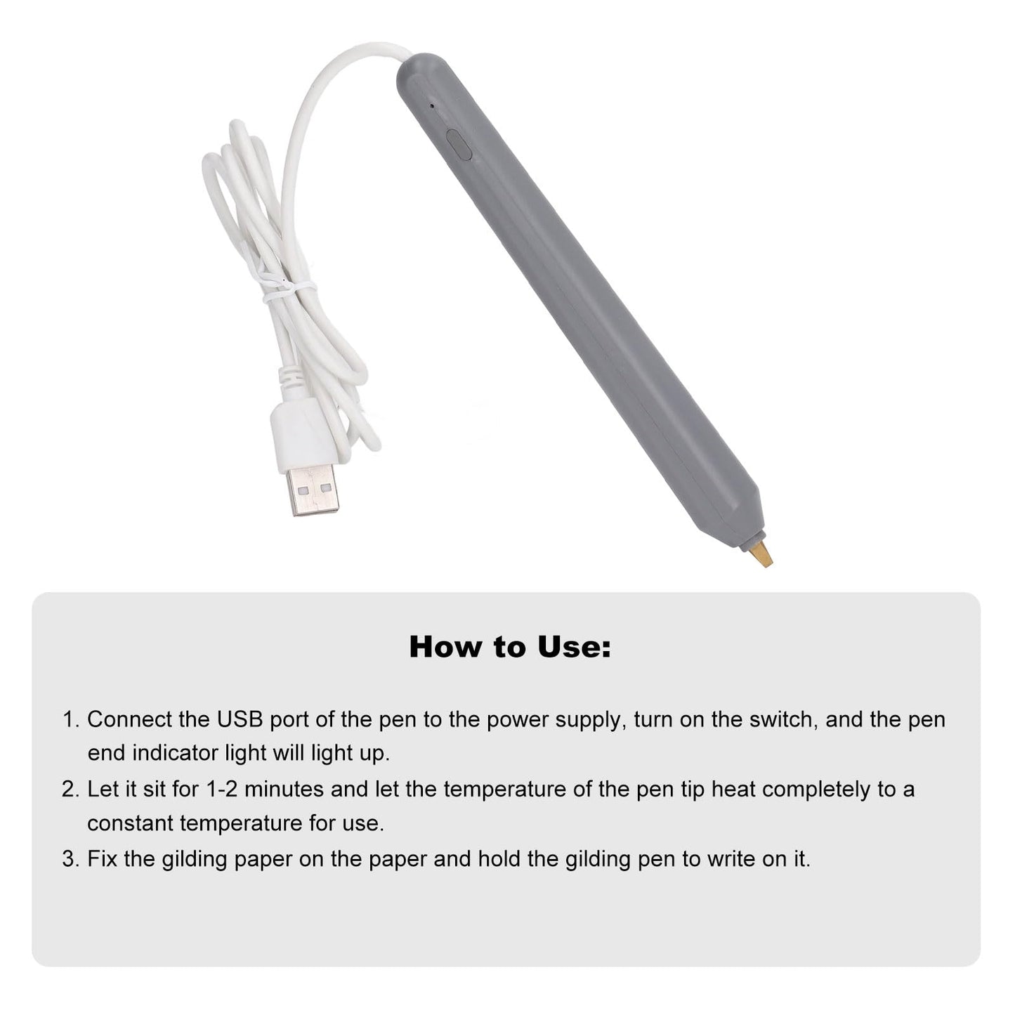 Foil Stamping Pen 4 Pack Different Tips Easy USB Power Supply Heat Foil Pen for Plastic