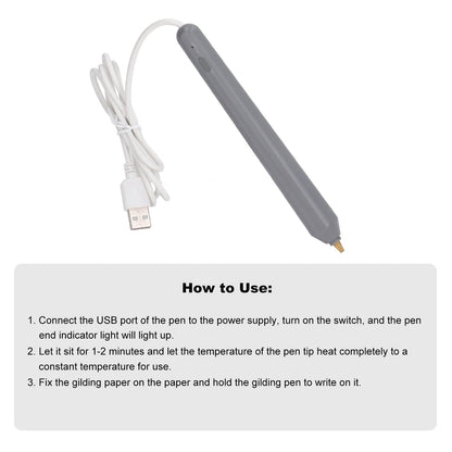 Foil Stamping Pen 4 Pack Different Tips Easy USB Power Supply Heat Foil Pen for Plastic