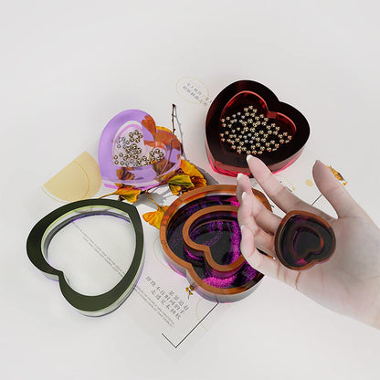 FineInno Heart Shaker Resin Molds,Hollow Heart Epoxy Resin Molds,Jewelry Molds for Epoxy Resin DIY Quicksand Pendant, Necklace,Craft Making