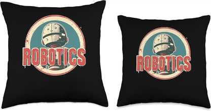 Retro for Teacher and Students Throw Pillow - Robot Robotics Engineer