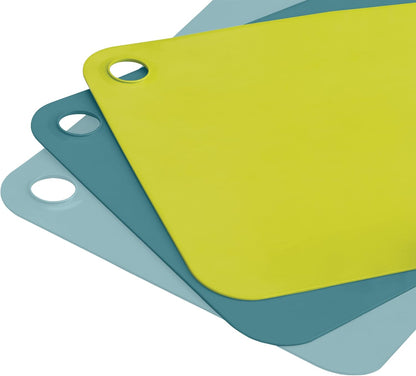 Joseph Joseph Duo Set of 3 Double-Sided Colour Coded Chopping Board Mat Set, Flexible, Easy to Store, Dishwasher-Safe -