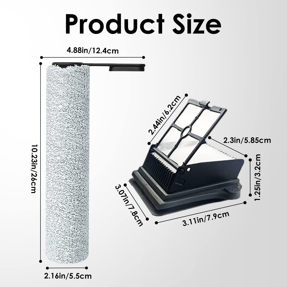 Home Times Replacement HEPA Assembly and Brush Roller Set for Tineco Floor ONE S6/S7 Pro Cordless Wet Dry Vacuum