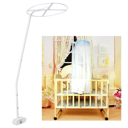 Adjustable Clip On Crib Canopy Holder, 0.9m/2.95ft Baby Net Support Rack for Crib Cot Bed, Easy Install Mosquito Net Stand for Nursery, Universal Crib Conversion Accessories (White)