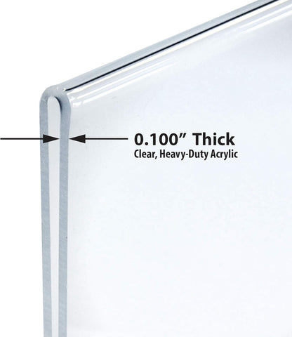 Azar 152727 Horizontal Double-Sided Stand Up Sign Holder, 10 Count, Clear, 6 in W X 4 in H