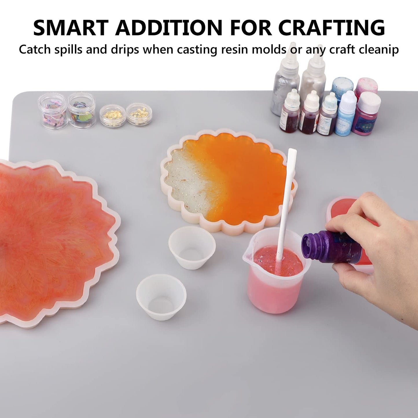 Gartful Oversize Silicone Mat for Crafts, 31.5 x 23.6 inches 1.2mm Thick Silicone Craft Pad for Jewelry Casting Resin Molds, Countertop Protector, Nonstick Placemat, Counter Table Mat, Light Grey