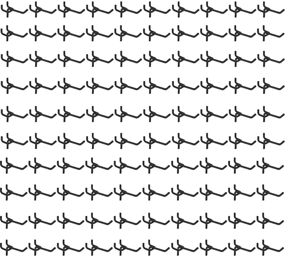 FactorDuty 100 Pack 2 inch Length Steel Black PEG Board Pegboard Shelving Hooks Wholesale Lot 20 lbs PEG Hooks Organizer Tools for Craft Storage, Garage, Kitchen, Tools and More