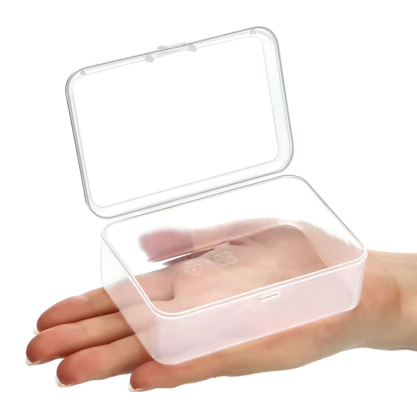 SATINIOR 24 Packs Small Clear Plastic Beads Storage Containers Box with Hinged Lid for Storage of Small Items, Crafts, Jewelry, Hardware (3.5 x 2.4 x 1.2 Inches)