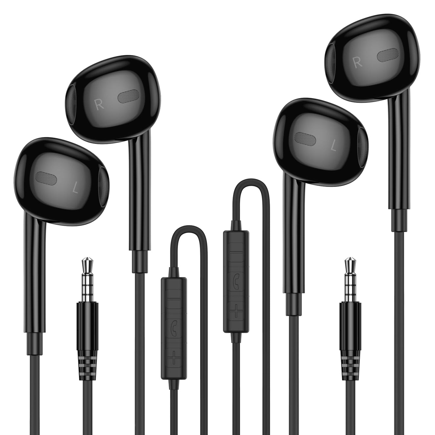 MOSWAG Wired Earbuds with Microphone, 3.5mm Jack in Ear Headphones with Microphone Suitable for Smartphones, Computers, Laptops, IPads, MP3 Players, Etc