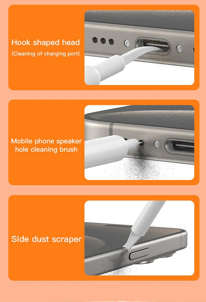 32-in-1 Multi-Functional Cleaning Kit for Electronics inlcuding Headphones,Mobile Phones,Computer,Monitor,Lens and etc, Compact and Portable Design, White