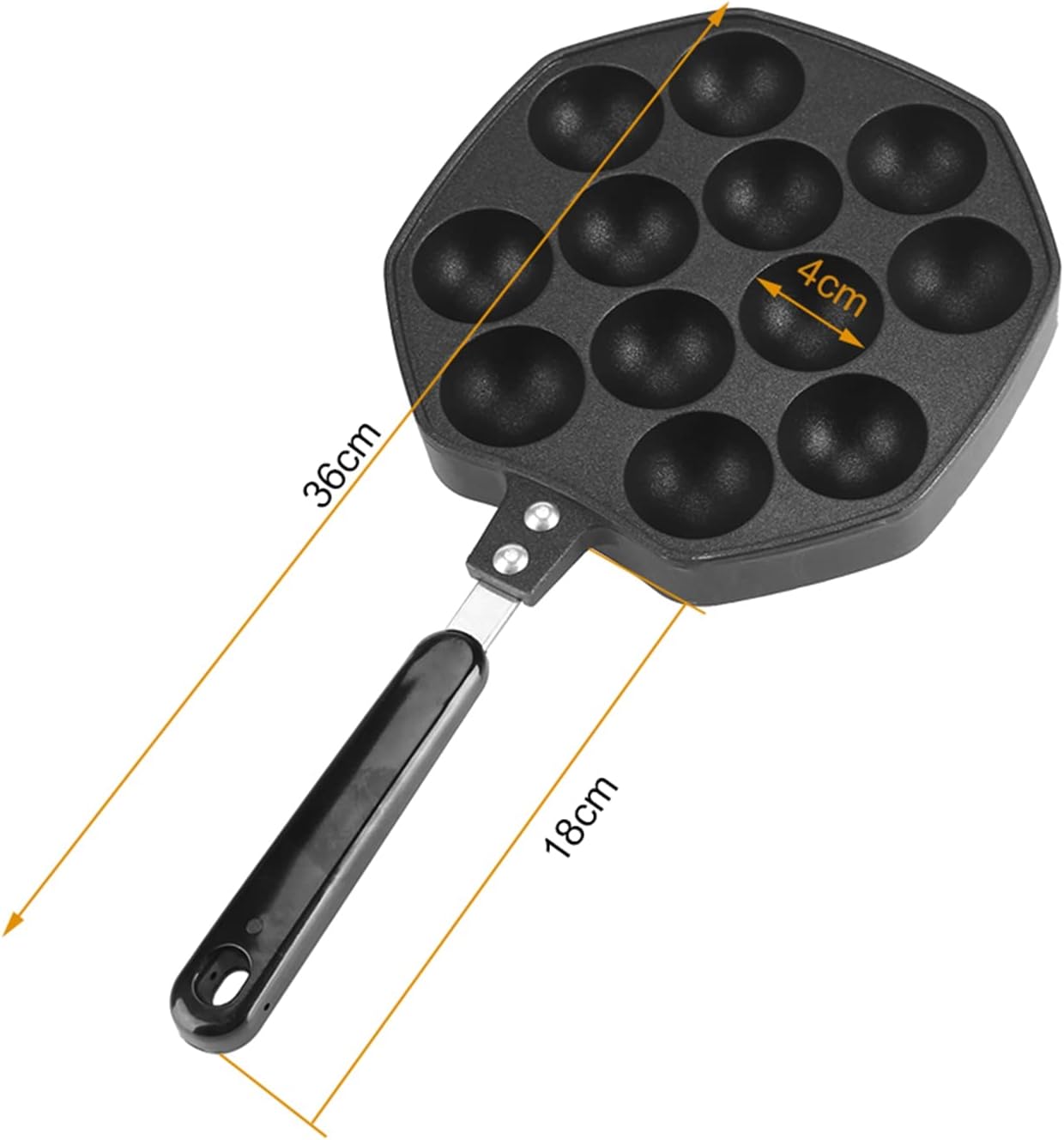 Home 12 Cavity Octopus Grilling Pan, Non Stick Pancake Maker for Takoyaki and Dessert Cakes