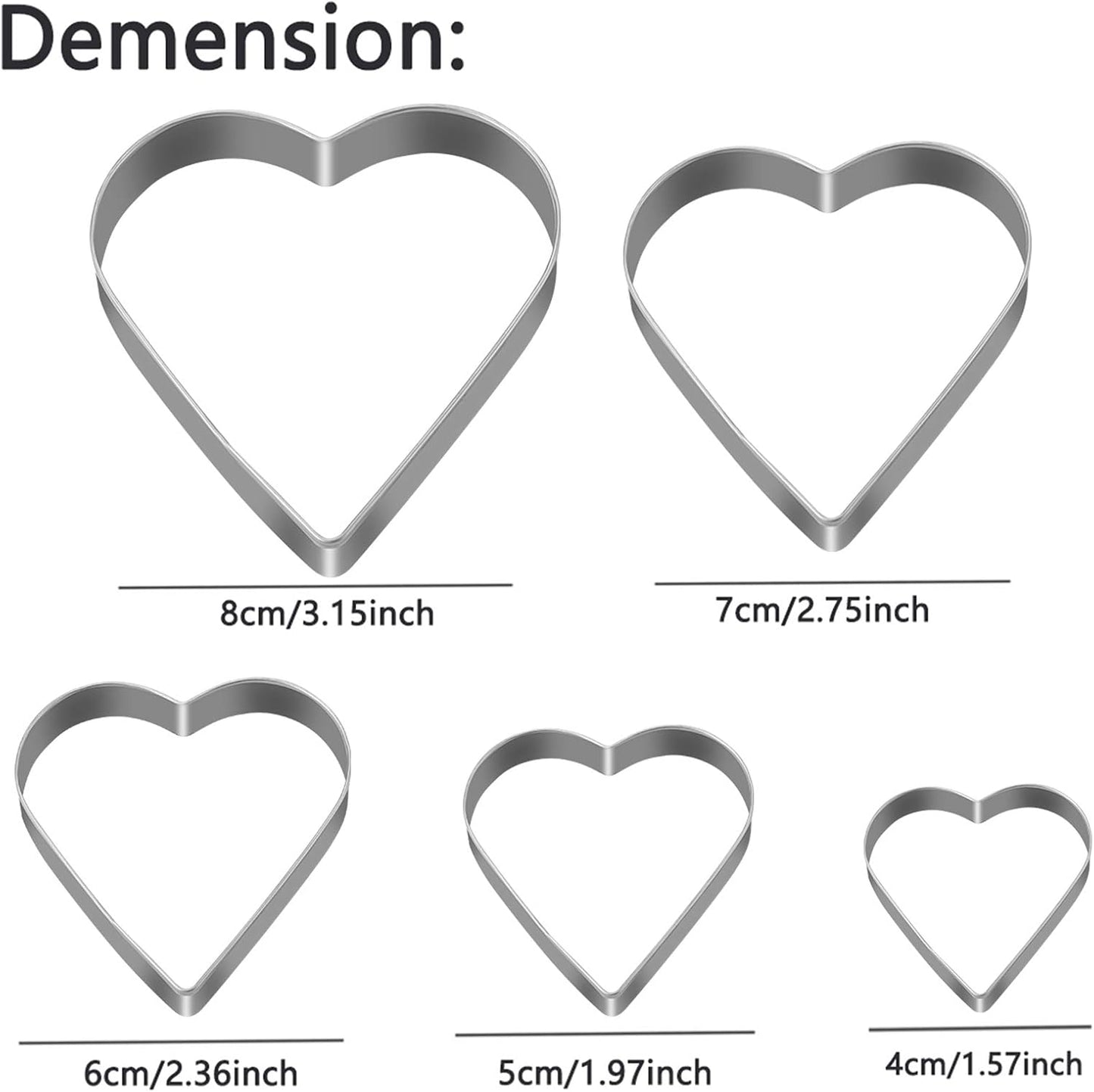 Mickey Love Heart Cookie Cutter, Set of 5, Pack of 2