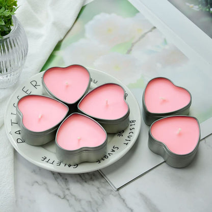 DEYBBY Rose Aromatherapy Pink Tea Light Large Candles, Highly Scented tealight Candles—6 Hours Burn Time for Valentine's Gift, Dinner, Wedding (Pack of 6)
